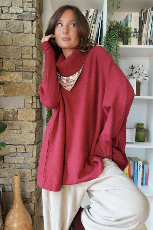 Beyond Terry Oversized Cowl Knit Rouge Marl /15=